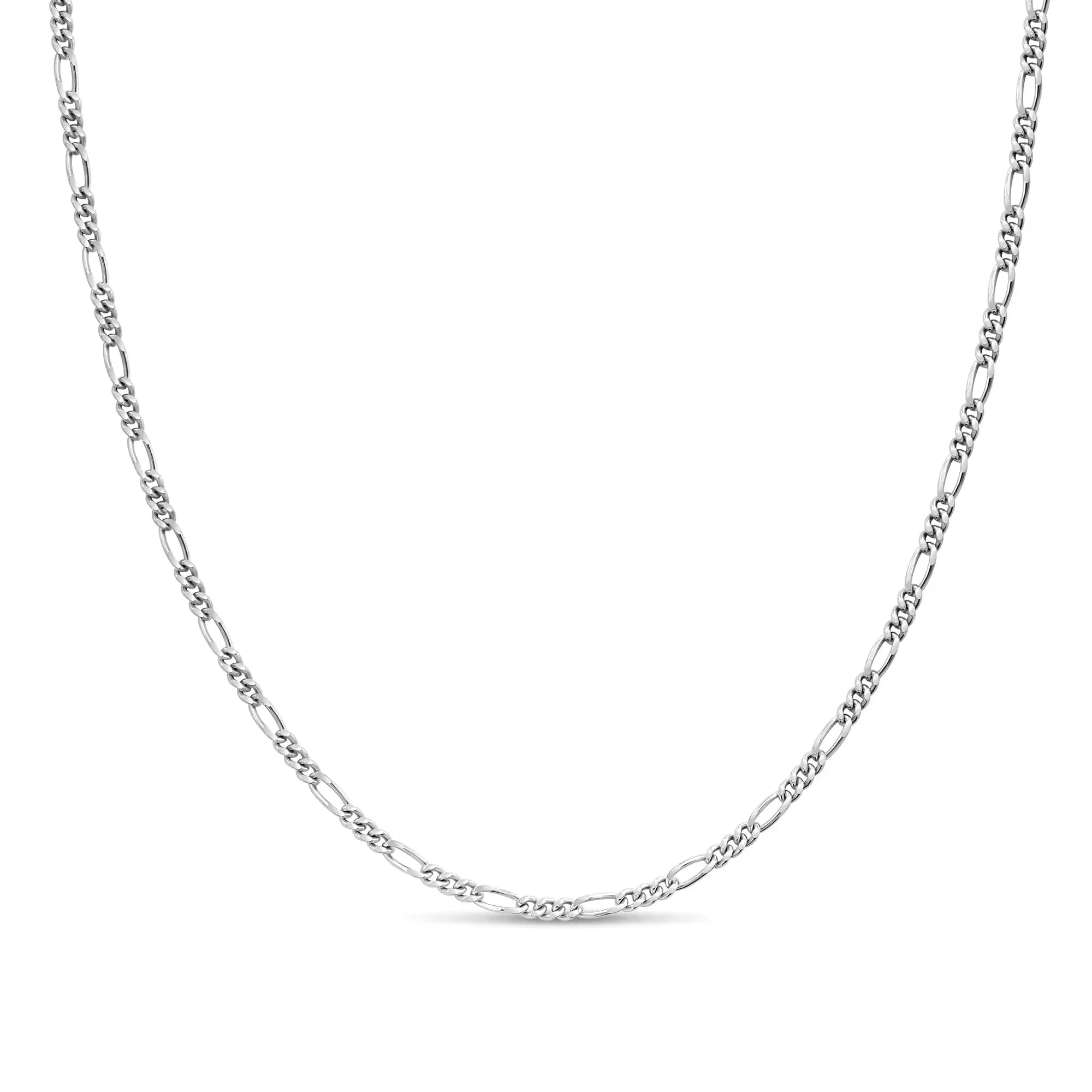 2mm Figaro Chain – 18K Plated 925 Silver, 18 - Ace Fashion