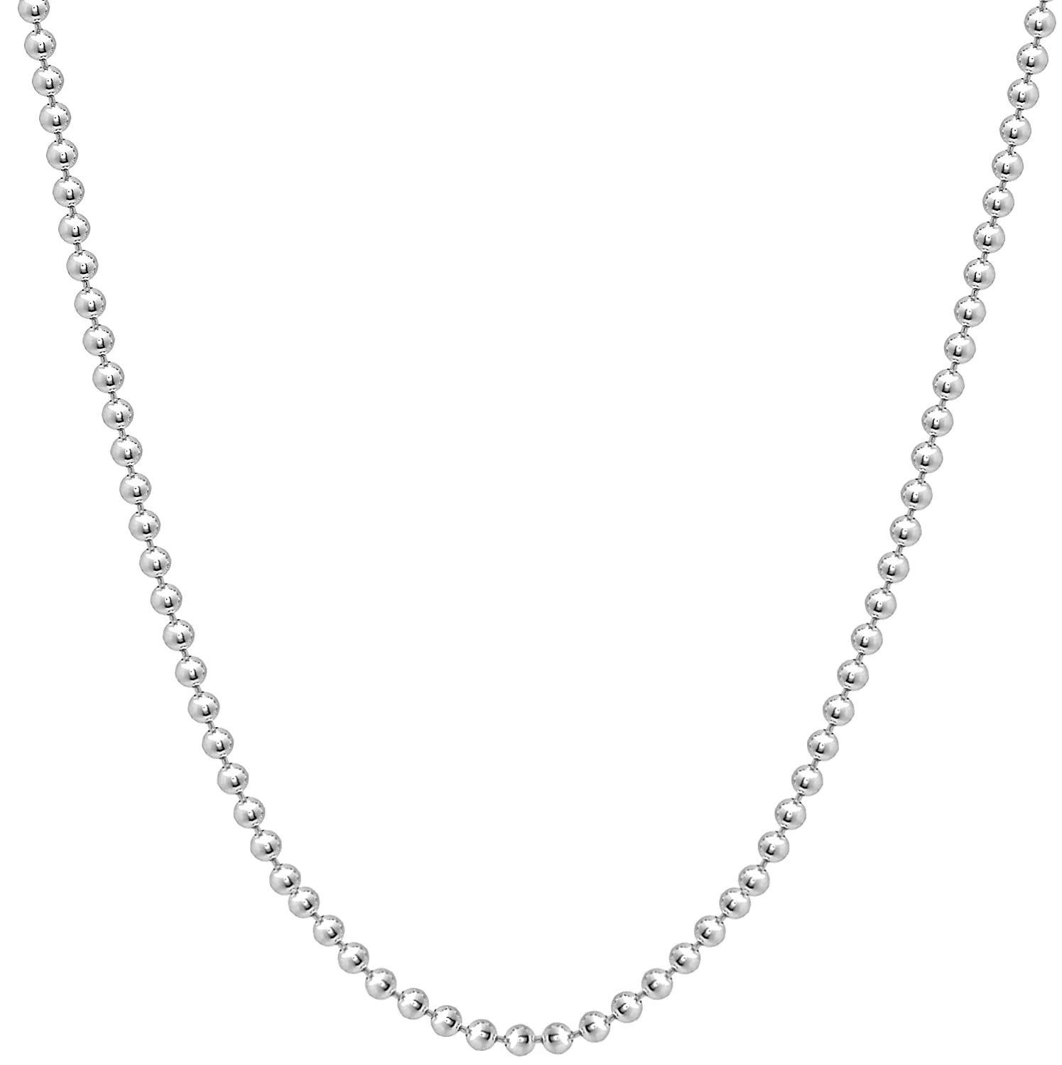 Savlano Italian Sterling Silver Bead Necklace with Gift Box