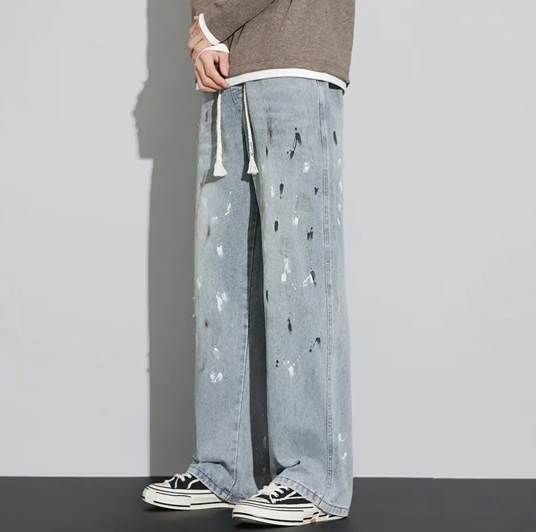 Retro Graffiti Distressed Jeans - Ace Fashion
