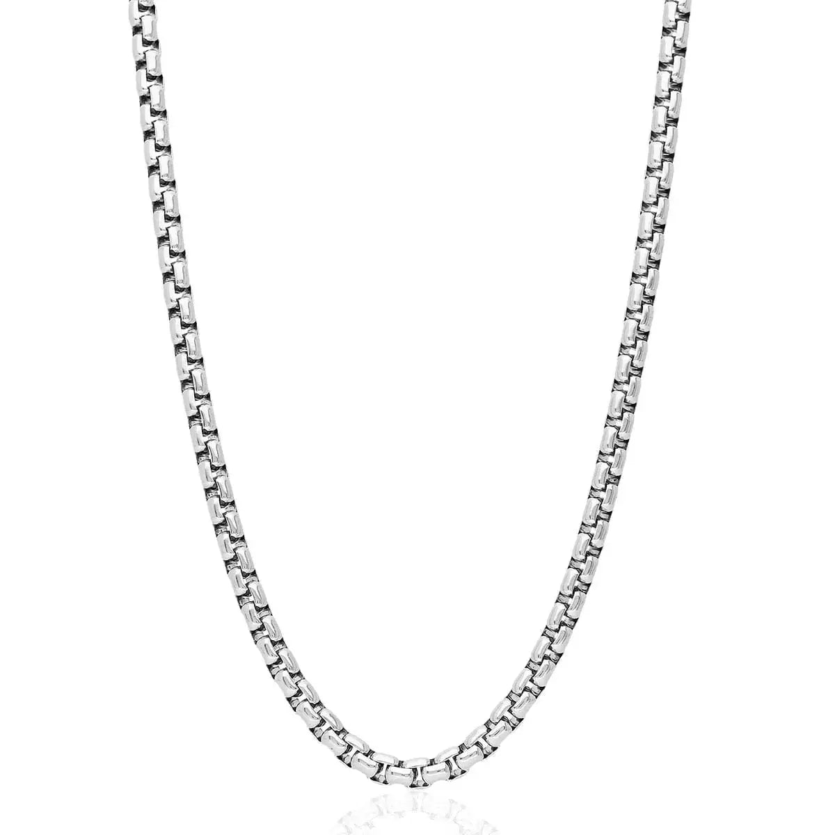 Sterling Shine Rhodium Silver Chain Necklace 3.5mm - Ace Fashion
