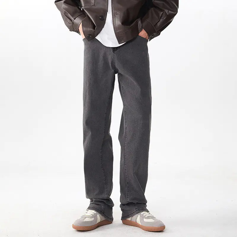 Men's Urban Yellow Wide-Leg Jeans - Ace Fashion