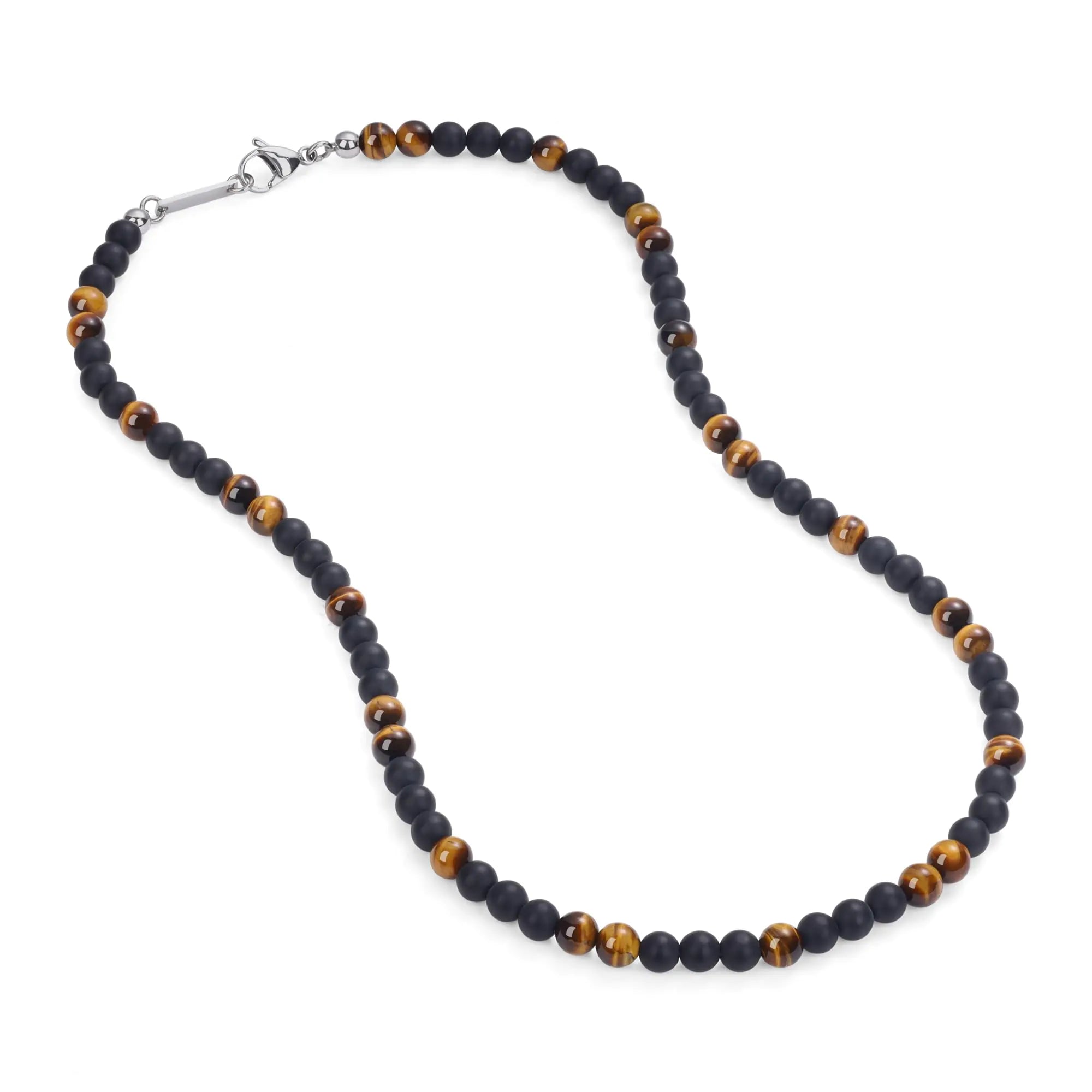Matte Onyx & Tiger Eye Men's Necklace