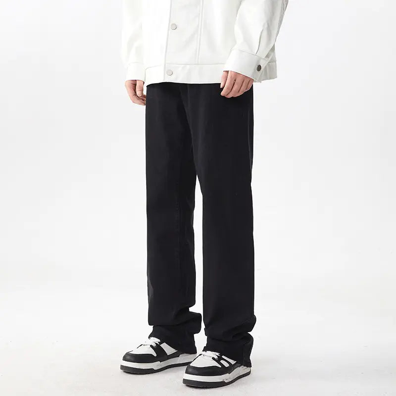 Men's Urban Yellow Wide-Leg Jeans - Ace Fashion