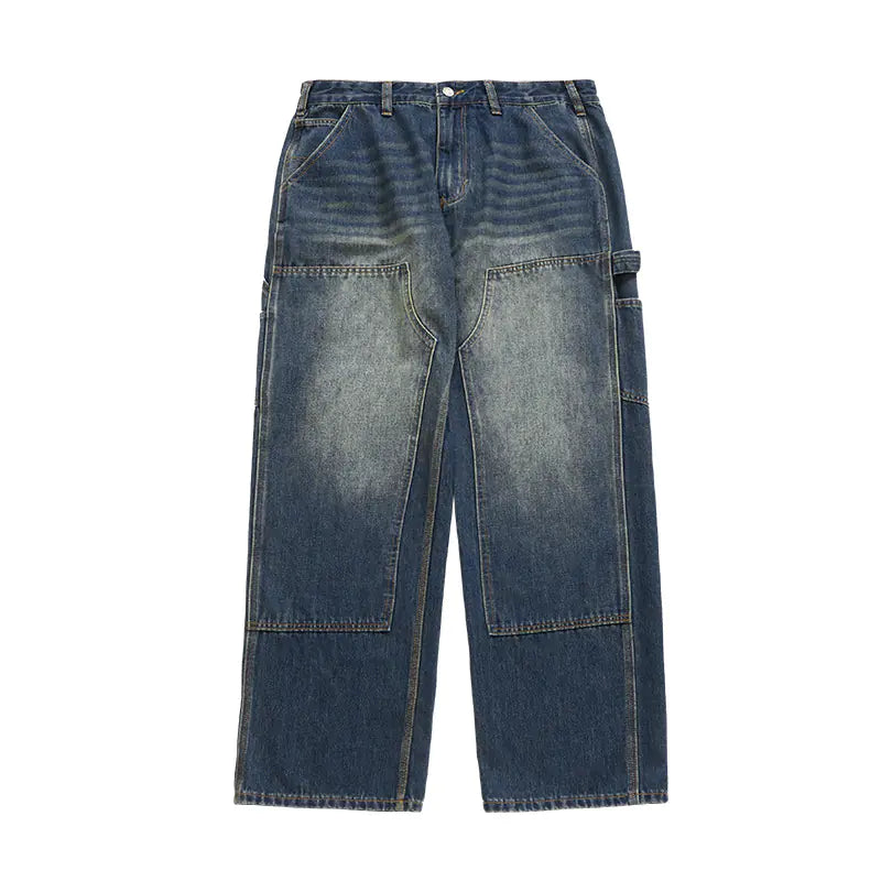 Men's Retro Relaxed Straight Jeans - Ace Fashion