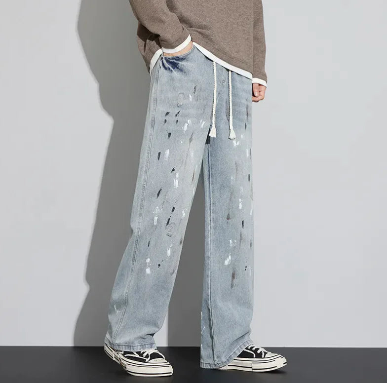 Retro Graffiti Distressed Jeans - Ace Fashion
