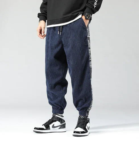 Patterned Stripe Joggers with Casual Design