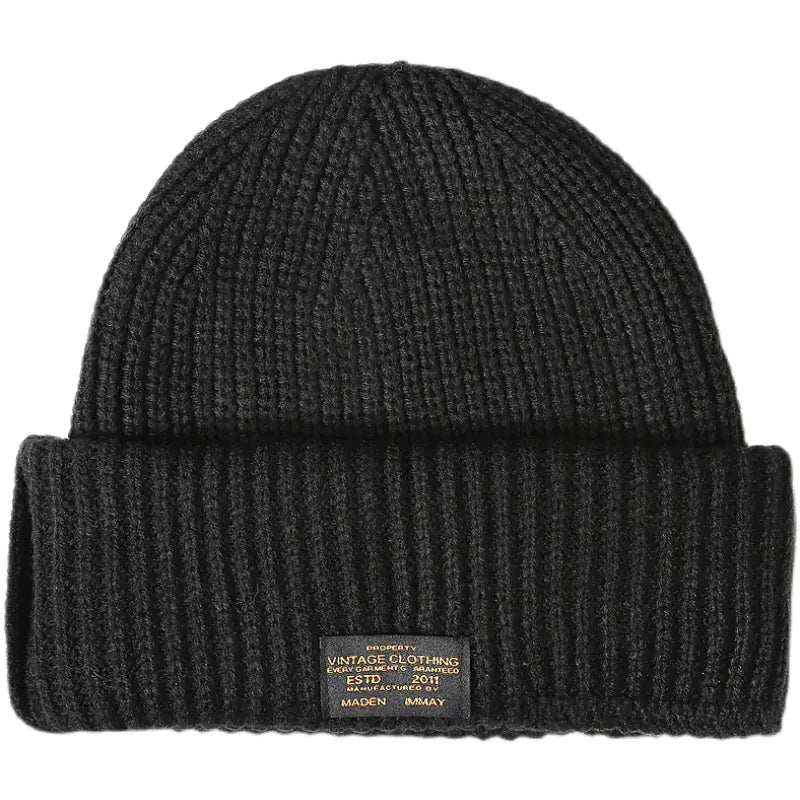 Classic Black Winter Beanie for Men