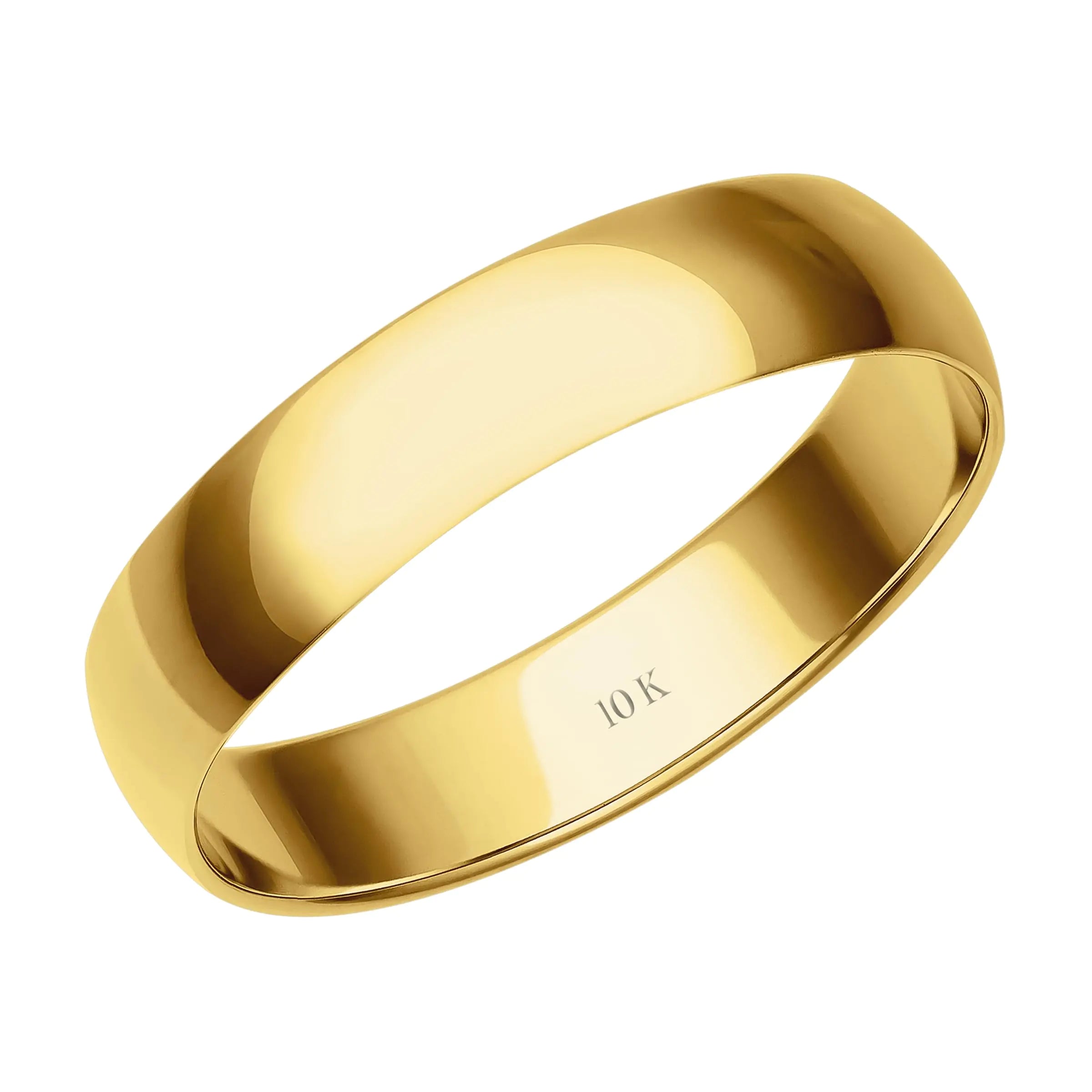Gold Classic Comfort Fit Wedding Band 4MM - Men's 10K Wedding Ring