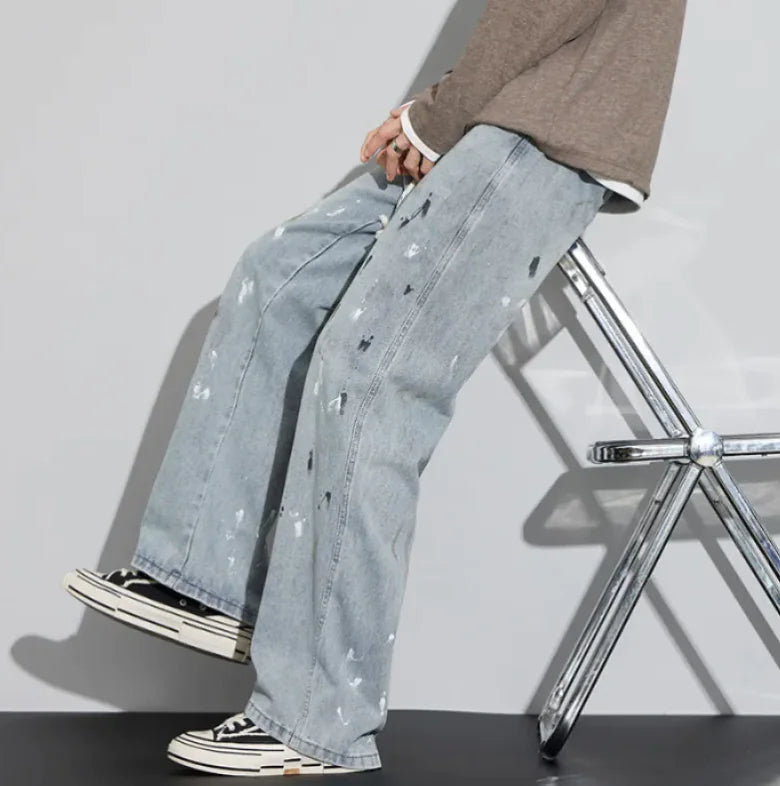 Retro Graffiti Distressed Jeans - Ace Fashion