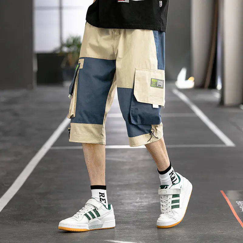 Men's Two-Tone Cropped Pants
