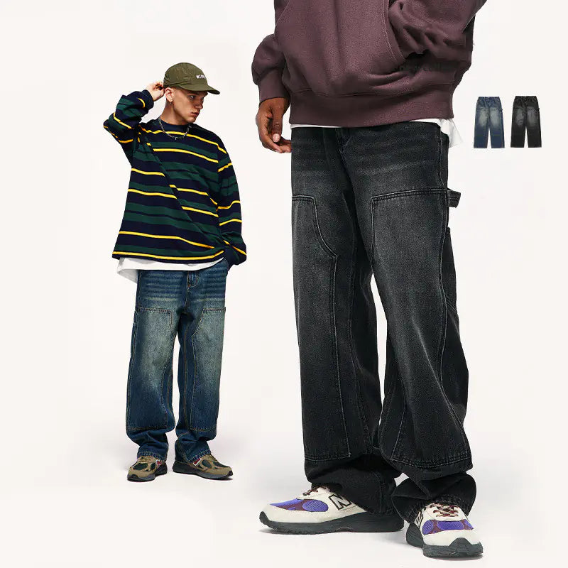 Men's Retro Relaxed Straight Jeans - Ace Fashion