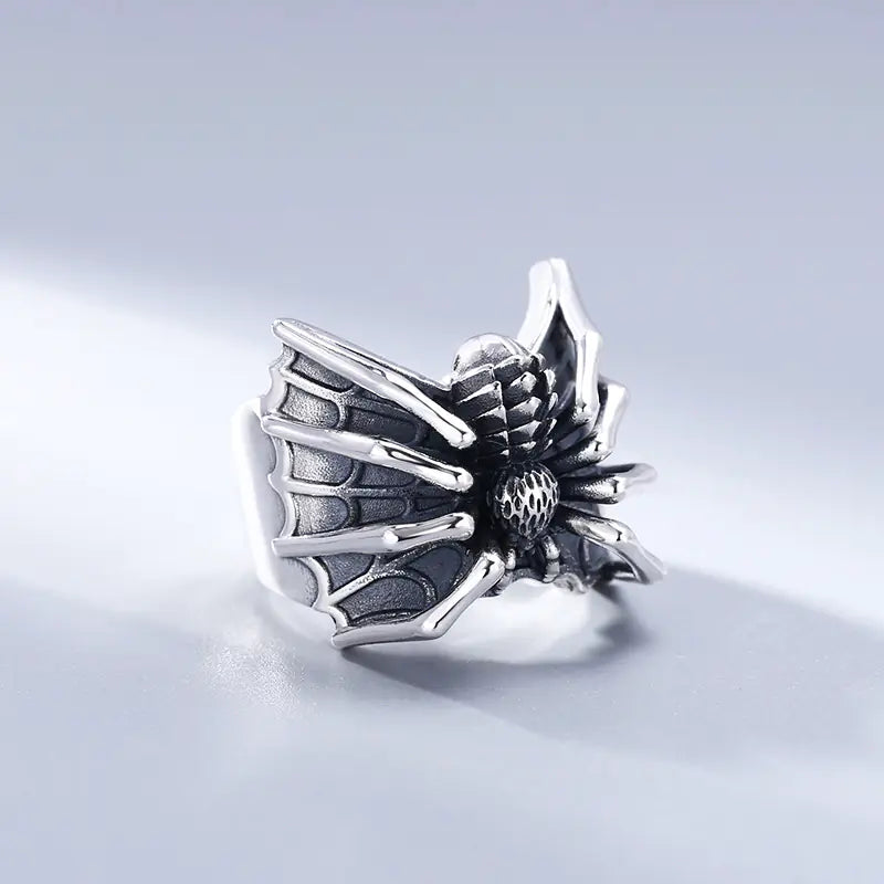 Silver Spider Emblem Ring - Ace Fashion