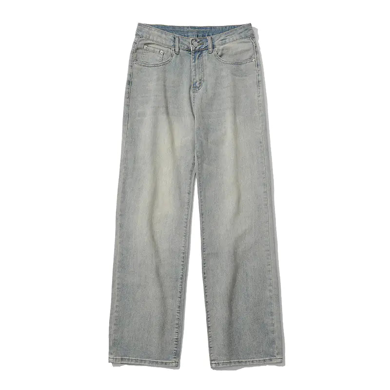 Men's Urban Yellow Wide-Leg Jeans - Ace Fashion