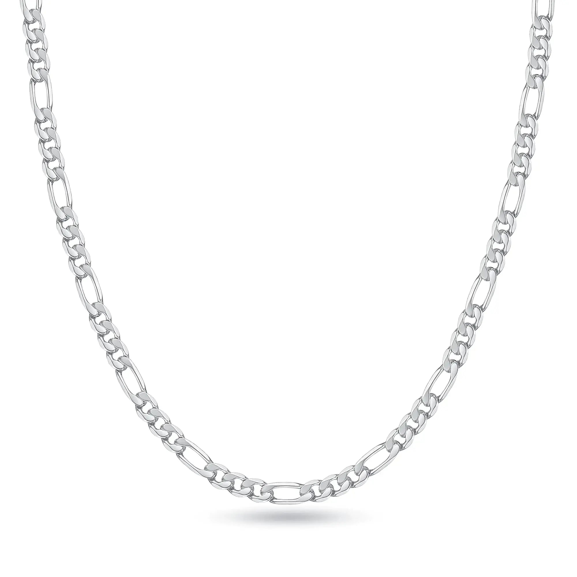 3mm Figaro Chain – 925 Silver, 22 - Ace Fashion