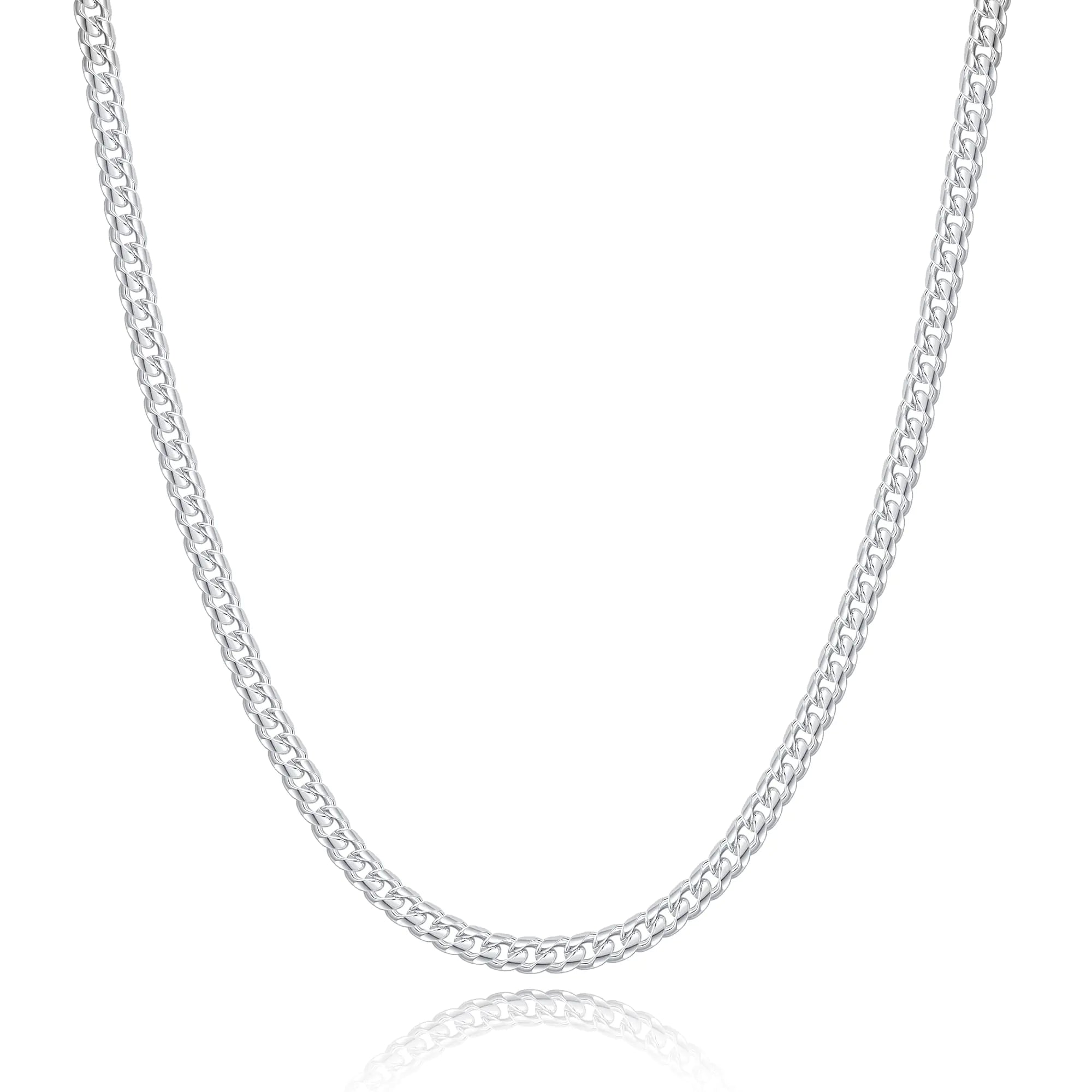 Sterling Silver Cuban Link Necklace for Men - 20 Inch