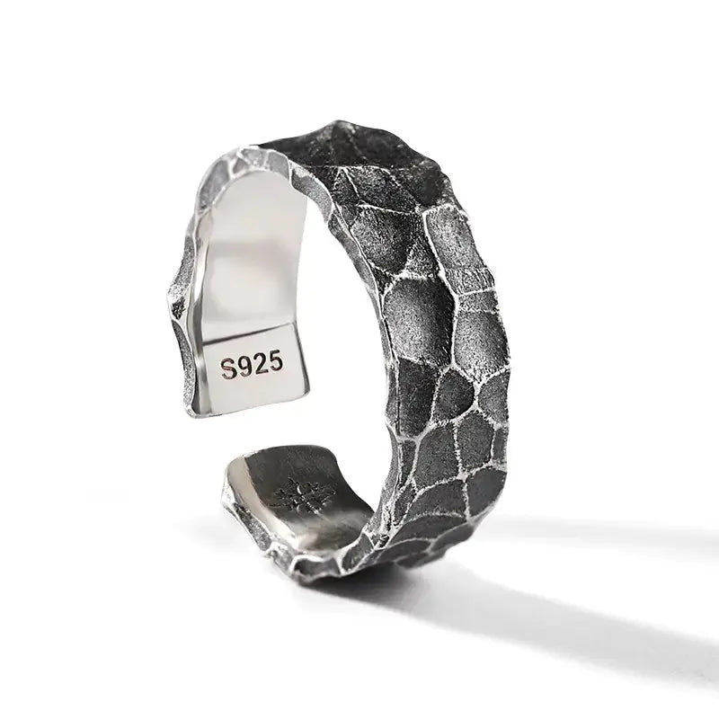 Hammered 925 Sterling Silver Ring - Ace Fashion
