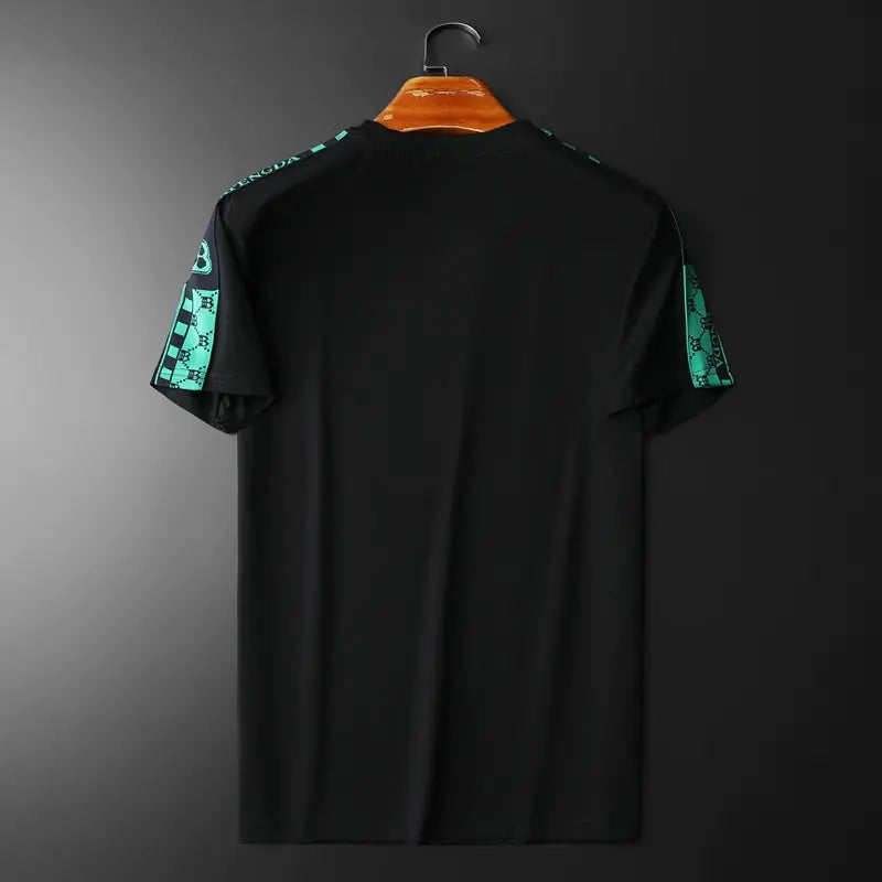 Rhinestone Stitched Summer Tee for Men - Ace Fashion