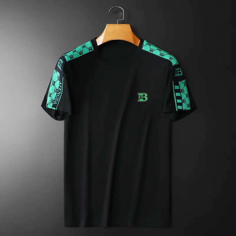 Rhinestone Stitched Summer Tee for Men - Ace Fashion