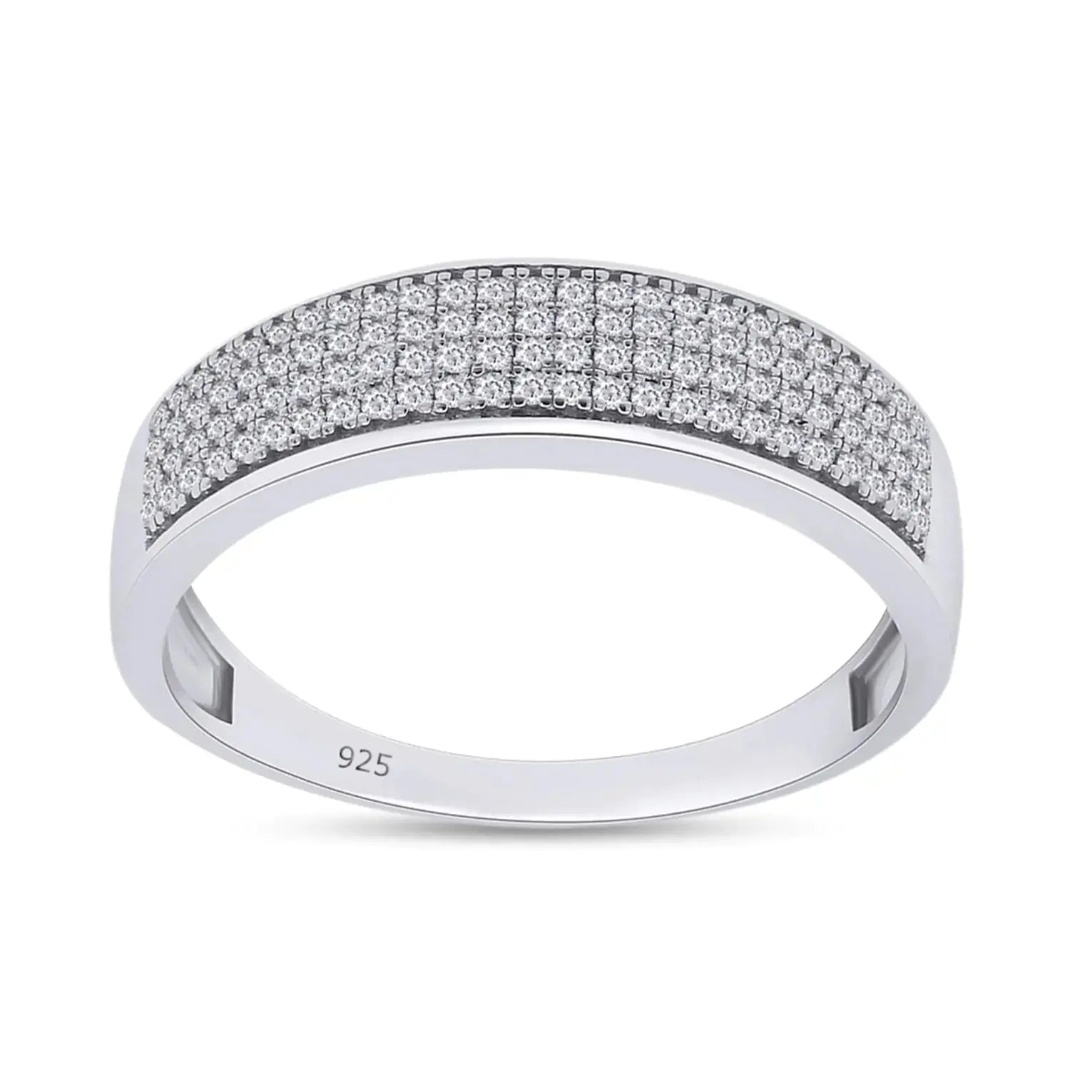 Eco-Smart 0.33ct Men's Diamond Wedding Ring in 14K White Gold - Ace Fashion