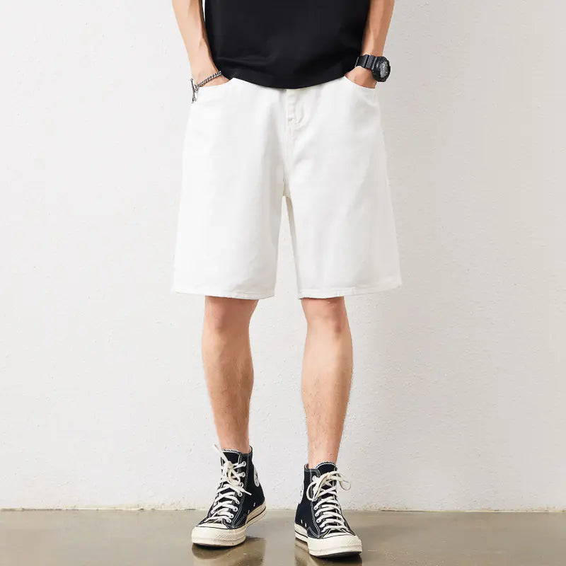 Worn Washed Denim Shorts