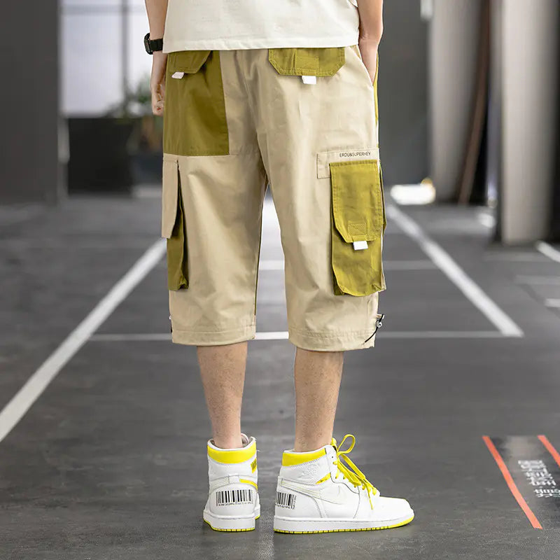Men's Two-Tone Cropped Pants