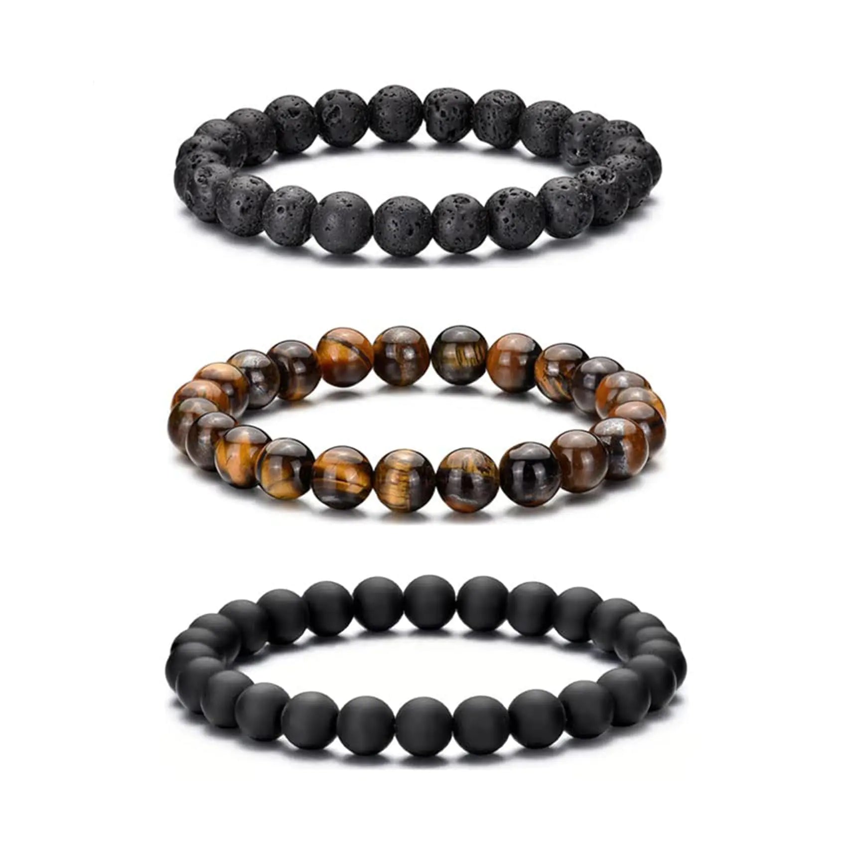GemQuest 4Pcs Beaded Bracelet Set for Men & Women