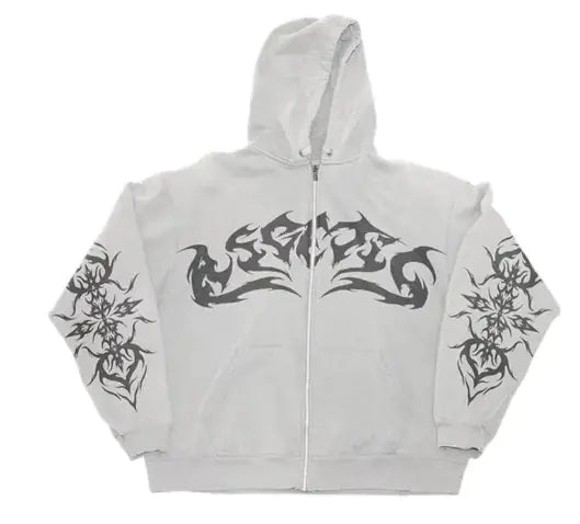 Gothic Y2K Zip Hoodie - Ace Fashion