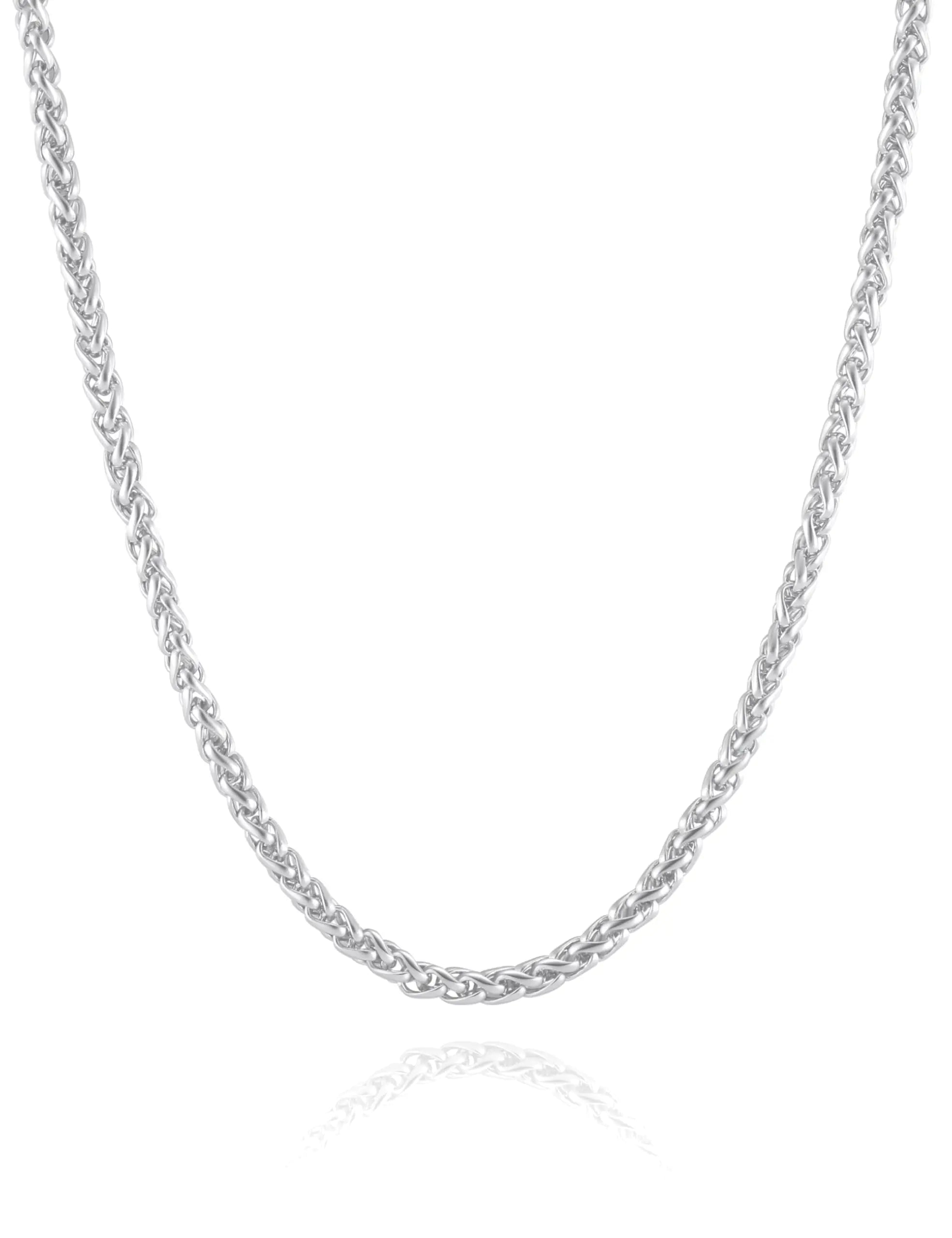 Silver Elegance 2.5mm Wheat Chain Necklace