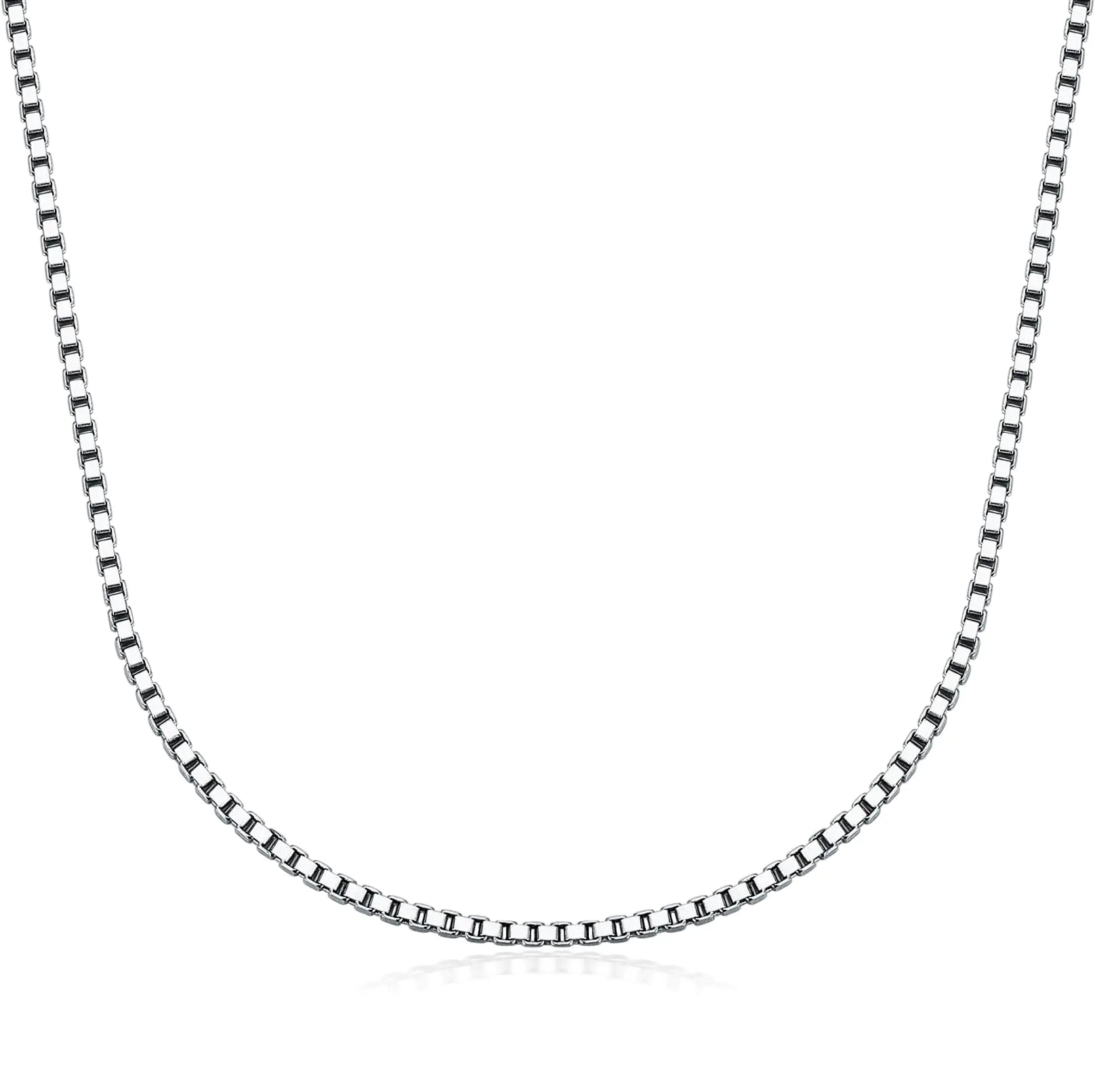 Sterling Silver Smooth Box Chain Necklace 18-26"