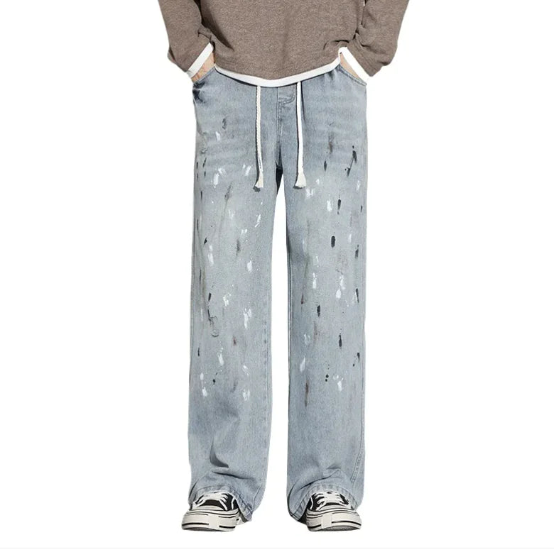 Retro Graffiti Distressed Jeans - Ace Fashion