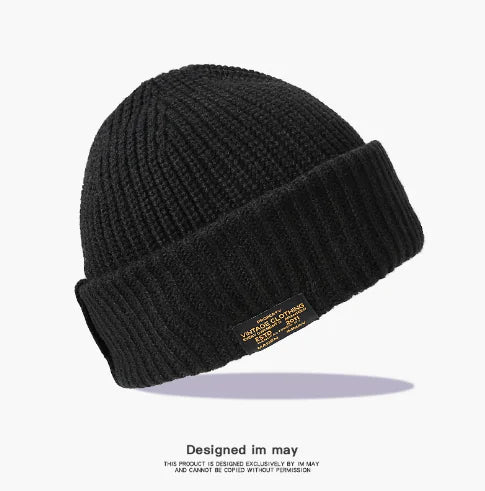 Classic Black Winter Beanie for Men