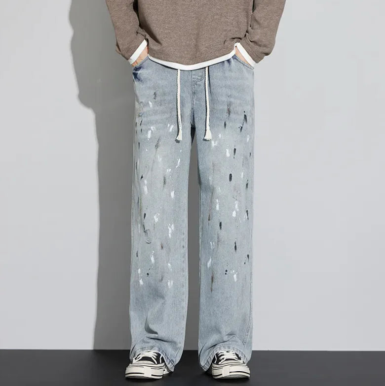Retro Graffiti Distressed Jeans - Ace Fashion