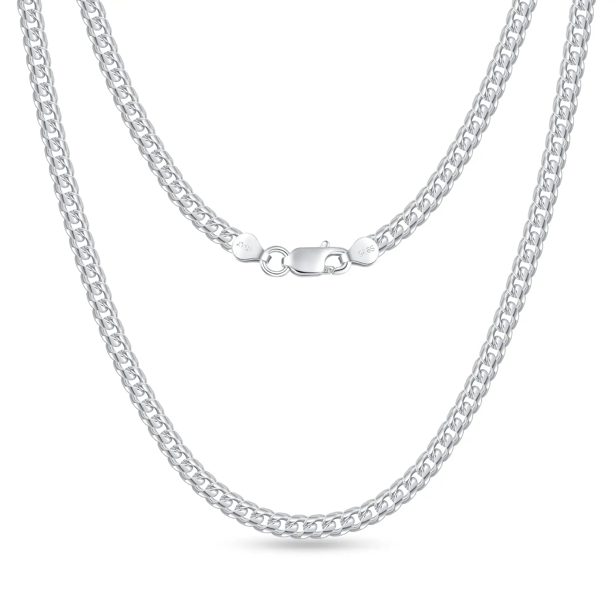 Sterling Silver Cuban Link Necklace - 20 Inch - Ace Fashion
